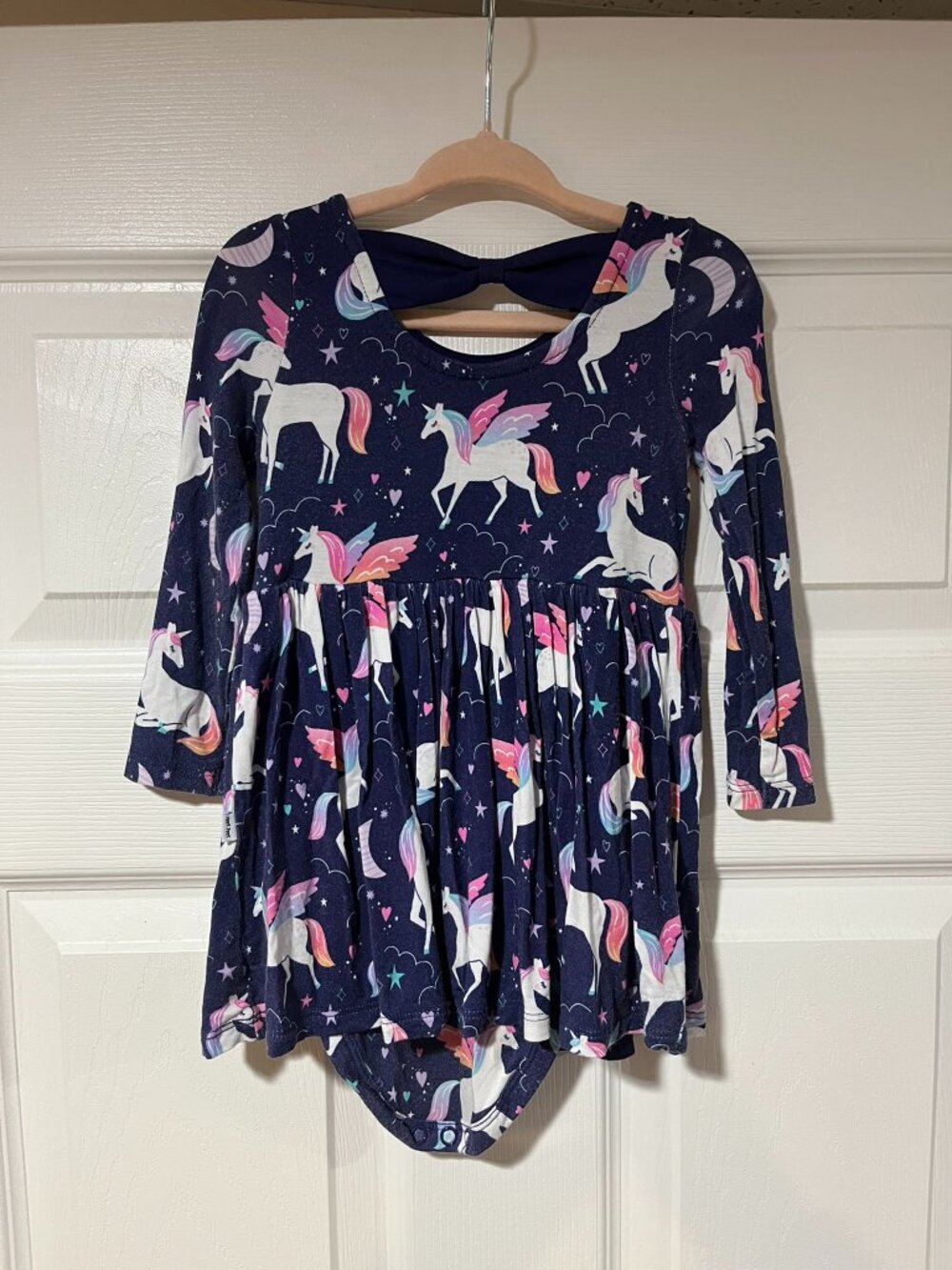 Magical Unicorn Little Sleepies Bodysuit Dress 6-12m - Picture 2 of 3